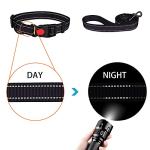 Reflective Dog Collar and Leash Set with Safety Locking Buckle Nylon Pet Collars Adjustable for Small Medium Large Dogs 3 Sizes(Black&S)