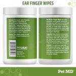 Dog Ear Cleaning Finger Wipes with Aloe Vera & Eucalyptus Oil – Veterinarian Formulated Pet Ear Wipes for Dog Ear Care – Made in USA – 50 Count