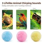 Potaroma Chirping Cat Toys Balls with SilverVine Catnip, Upgraded, 3 Pack Fluffy Interactive Cat Kicker, 3 Lifelike Animal Sounds, Kitty Kitten Catnip Exercise Toys