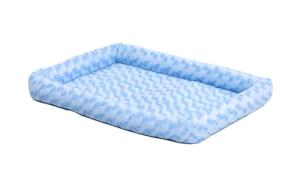 MidWest Homes for Pets QuietTime Fashion Dog Bed – Blue Faux Fur Bolster, Ultra-Soft and Machine Washable, Fits 24-Inch Crates and Carriers, for Small Breed Dogs