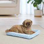 MidWest Homes for Pets QuietTime Fashion Dog Bed – Blue Faux Fur Bolster, Ultra-Soft and Machine Washable, Fits 24-Inch Crates and Carriers, for Small Breed Dogs