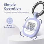 Pawaii Silent Silicone Dog ID Tag, Modifiable Pet Online Profile and Emergency Contacts, Scan QR for Instant Location Alerts, 1 Pack (Purple)