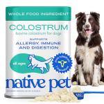 Native Pet Colostrum for Dogs – Bovine Colostrum Powder – Allergy Relief, Immune Support & Itchy Skin Treatment – Dog Multivitamins for Skin & Gut Health – Puppy Milk Replacement & Prebiotic -120 ct.