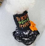 Halloween Dog Dress, Holiday Cat Cotton Outfits Skull Skirt for Small Boys and Girls Puppies Pets Doggie