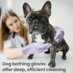 DELOMO Dog Washing Gloves 1 Pair: Soft and Gentle Silicone Pet Grooming Gloves - Bathing Scrubber Brush Mitt Grooming Shedding Fur Removal Massage for Dogs/Cats/Horse, Purple