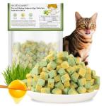 HavenJanny Freezed-Dried Cat Grass Treats, Catgrass Egg Yolk Duo Bites, Cat Dental Treats for Hairball Control and Healthy Coat, Cats Teething Stick (60g, EggYolk)