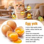 HavenJanny Freezed-Dried Cat Grass Treats, Catgrass Egg Yolk Duo Bites, Cat Dental Treats for Hairball Control and Healthy Coat, Cats Teething Stick (60g, EggYolk)