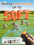 Dog Bark Deterrent Device - Ultrasonic Anti-Barking Devices with 3X Sonic Emitters, Up to 50FT Long Range & Rechargeable Bark Control - Safe for Dogs Training - Indoor & Outdoor (Black)