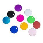 AUEAR, 10 Pack Round Shape Pet ID Tag Blank for Dog Cat Double Sided 25mm Name Phone Number Charm Personalized Jewelry Making (10 Colors)
