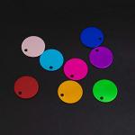 AUEAR, 10 Pack Round Shape Pet ID Tag Blank for Dog Cat Double Sided 25mm Name Phone Number Charm Personalized Jewelry Making (10 Colors)