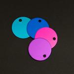 AUEAR, 10 Pack Round Shape Pet ID Tag Blank for Dog Cat Double Sided 25mm Name Phone Number Charm Personalized Jewelry Making (10 Colors)