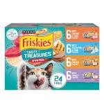 Purina Friskies Wet Cat Food Variety Pack, Tasty Treasures Prime Filets (With Chicken and Tuna, With Chicken, and With Ocean Fish and Tuna, and With Turkey) - (Pack of 24) 5.5 oz. Cans