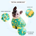 Paiaite Dog Pajamas Onesie: Comfortable Four-Legged Apparel for Small, Medium, & Large Dogs, Polyester Material for Comfort, Wrinkle Resistance, Moisture Wicking, and Stretchiness Yellow Duck S