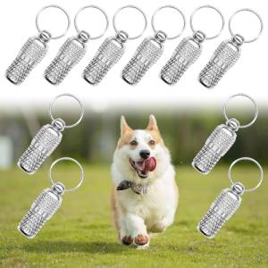 AUEAR, Pet ID Tags Name Address Cell Phone Number Stainless Steel Personalized Dog Cat Small Animal Barrel Tube Anti-Lost (10 Pack)
