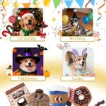 Grnstf Squeaky Dog Toys Coffee Bag Set - Chew-Proof 4-in-1 Hide & Seek Tug Plush Toy with 3 Chew Toys (Bean/Cup/Donut) to Keep Them Busy, Best Birthday Gift for Small Medium Large Dogs