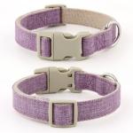 Plutus Pet Cotton Hemp Dog Collar and Leash Set, Adjustable Collar for Small, Medium, and Large Dogs, Heavy Duty and Soft on Skin, Lavender, S