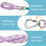 JSXD Dog Leash and Collar Set with AirTag Holder for Small Medium Large Dogs,5 FT Double Rope Leashes with Adjustable Reflective Soft Padded Nylon Pet Collars (Purple, Small)