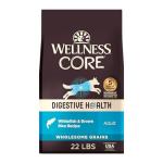 Wellness CORE Digestive Health Dry Dog Food, Wholesome Grains, Natural, Recipe for Dogs with Sensitive Stomachs, Whitefish & Brown Rice, (22-Pound Bag)