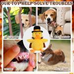 EXPAWLORER Thanksgiving Squeaky Duck Dog Toy - Soft Plush Stuffed Toys with Turkey Costume, Interactive Chew Toy with Squeakers to Keep Them Busy, Best Gift for Puppy Small Medium Large Dogs Training