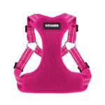 Best Pet Supplies Voyager Mesh Dog Breathable Harness Reflective Stitching, All Weather Adjustable for Walking Training, or Running - Heavy Duty & Durable, Harness (Fuchsia), S