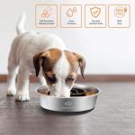 2-in-1 Metal Dog Bowl with Slow Feeder Insert, Stainless Steel Dog Bowls Food Grade 304, Water Food Bowl with Anti-Slip Silicone Base for Small, Medium, Large Dogs