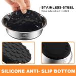 2-in-1 Metal Dog Bowl with Slow Feeder Insert, Stainless Steel Dog Bowls Food Grade 304, Water Food Bowl with Anti-Slip Silicone Base for Small, Medium, Large Dogs