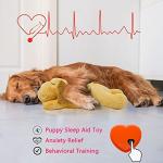 HonourHope Dog Heartbeat Toy for Anxiety Relief, Soft Plush Pet Calming Puppy Behavioral Training Aid, Companion Pillow for Dogs, Cats, and Kitties