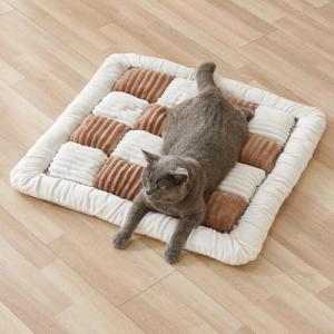 Awjcsv Washable Dog Bed, Plush Dog Crate Beds Comfy Pad, Anti-Slip Pet Mat for Medium, Small Dogs Breeds (Brown, 27.6" L x 27.6" W x 2.3" Th)