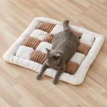 Awjcsv Washable Dog Bed, Plush Dog Crate Beds Comfy Pad, Anti-Slip Pet Mat for Medium, Small Dogs Breeds (Brown, 27.6" L x 27.6" W x 2.3" Th)