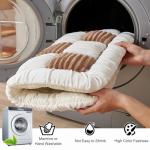 Awjcsv Washable Dog Bed, Plush Dog Crate Beds Comfy Pad, Anti-Slip Pet Mat for Medium, Small Dogs Breeds (Brown, 27.6" L x 27.6" W x 2.3" Th)