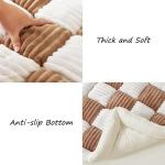 Awjcsv Washable Dog Bed, Plush Dog Crate Beds Comfy Pad, Anti-Slip Pet Mat for Medium, Small Dogs Breeds (Brown, 27.6" L x 27.6" W x 2.3" Th)