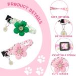 3 Pack Dog Collar and Leash Set, Puppy Collar and Leash Adjustable Floral Dog Collars for Small Dogs Soft Pet Collar for Puppy Small Dogs