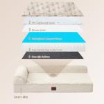 EHEYCIGA Memory Foam Dog Bed Medium Sized Dogs, Waterproof Dog Bed Orthopedic with Washable Removable Cover, Non-Slip Pet Bed Couch for Crate, 30x20x6 Inches, Beige