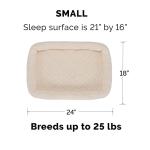 Furhaven Dog Bed for Small Dogs & Indoor Cats, 100% Washable, Sized to Fit Crates - Sherpa Fleece Bolster Crate Pad - Cream, Small