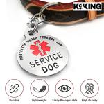 Service Dog TAG Small Breed Premium Double Sided Identification .999 Inch Engraved - Bold Protected Under Federal Law With Medical Alert Symbol - Easily Attach to Collar, Harness and Service Vest