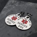 Service Dog TAG Small Breed Premium Double Sided Identification .999 Inch Engraved - Bold Protected Under Federal Law With Medical Alert Symbol - Easily Attach to Collar, Harness and Service Vest