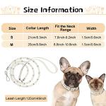 Weewooday 2 Pcs Dog Wedding Collar with Leash Pearl Necklace Collar and Beaded Leash with Lockable Hooks and 2 Rows of Pearls Adjustable for Pet Cat Bridal(Medium)