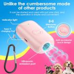 Mini ultrasonic dog bark deterrent device, effectively stops unwanted barking with 50ft Long Range,pain free training & behavior aid for indoor/outdoor use,rechargeable portable dog barking stopper