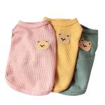 Cotton Dog Shirt Summer Lightweight Pet T-Shirts Soft Breathable Stretchy Cats Dogs Tee Shirt Sleeveless Vest Dog Apparel for Medium Small Dog Clothes 3PCS Yellow&Green&Pink