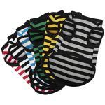 Paiaite 6-Piece Striped Shirt Set: Cotton Sleeveless Puppy Dog Shirts, Breathable Pet Apparel Tank Tops, Colorful Sweatshirts for Small & Medium Dogs