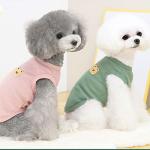 Cotton Dog Shirt Summer Lightweight Pet T-Shirts Soft Breathable Stretchy Cats Dogs Tee Shirt Sleeveless Vest Dog Apparel for Medium Small Dog Clothes 3PCS Yellow&Green&Pink