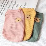 Cotton Dog Shirt Summer Lightweight Pet T-Shirts Soft Breathable Stretchy Cats Dogs Tee Shirt Sleeveless Vest Dog Apparel for Medium Small Dog Clothes 3PCS Yellow&Green&Pink