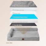 EHEYCIGA Memory Foam Dog Bed Medium Sized Dogs, Waterproof Dog Bed Orthopedic with Washable Removable Cover, Non-Slip Pet Bed Couch for Crate, 30x20x6 Inches, Grey