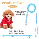 Giantree 3 Pcs Dog Collar and Leash Set, Nylon Puppy Collar and Leash Set, Puppy Collars with Bell Paw Print, Quick Release Buckle Adjustable Training Rope for Small Dogs Pet Cat Kitten
