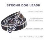 Yizepet Dog Collar and Leash Set-Plaid Puppy Collar with Bow Tie - Adjustable pet Collar for Dogs with Bell, Stylish Pattern for Small Medium or Large Boy and Girl Dog
