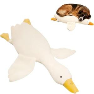 Nixegym Large Plush White Duck Dog Toy, Realistic Goose Design Dolls Suitable for Dogs Chew and Play, Best Indoor Puppies and Senior Pups (50cm 19.69inch)
