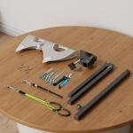 Mot Ycse Professional Dog Grooming Table Arm with Hammock, Scissors, Nail Clipper Kit - Adjustable Grooming Arm Restraint System for Small Medium Pets at Home or Salon(Gray)