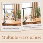 Mot Ycse Professional Dog Grooming Table Arm with Hammock, Scissors, Nail Clipper Kit - Adjustable Grooming Arm Restraint System for Small Medium Pets at Home or Salon(Gray)