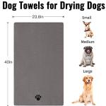 Puomue Microfiber Dog Towels for Drying Dogs, Super Absorbent and Soft Pet Grooming Towel, 40 Inch X 23.6 Inch, Perfect Dog Shower & Bath Supplies for Large, Medium or Small Dogs, Grey