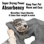Puomue Microfiber Dog Towels for Drying Dogs, Super Absorbent and Soft Pet Grooming Towel, 40 Inch X 23.6 Inch, Perfect Dog Shower & Bath Supplies for Large, Medium or Small Dogs, Grey